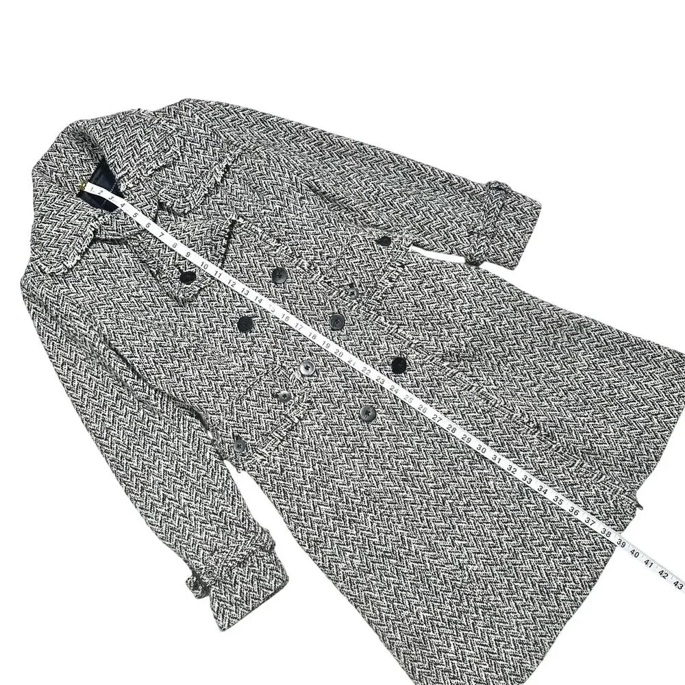 Banana Republic | Women | Vtg Tweed Herringbone Wool Blend Trench Coat | Small - Picture 8 of 16